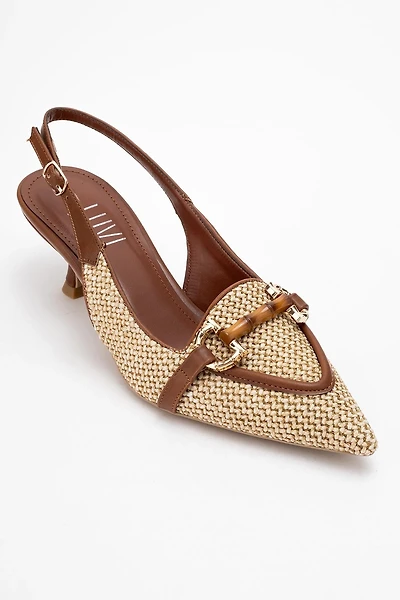 Prologue Shoes Womens Osca Pointed Toe Buckled Slingback Pump