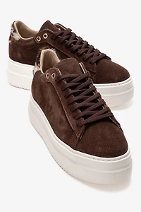Forever & Always Womens Nera Leather Casual Sneaker