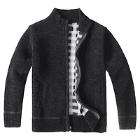Gioberti Boys Knitted Chenille Cardigan Sweater with Flannel Lining