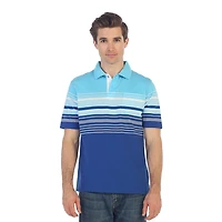 Gioberti Men's Striped Polo Shirt With Pocket - Yarn Dye