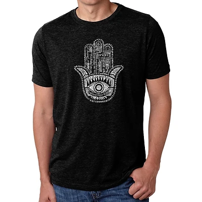 LA Pop Art Men's Cotton/Poly Word T-Shirt - Hamsa