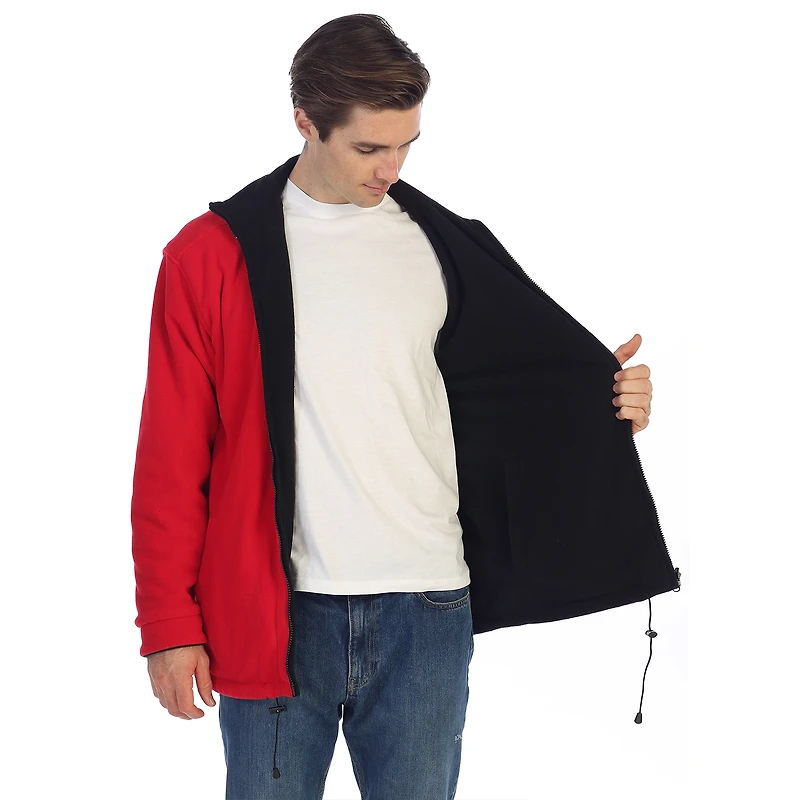 Gioberti Men's Zip Up Reversible Polar Fleece Heavy Jacket