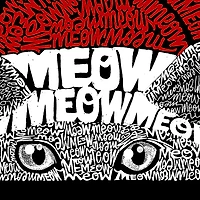 LA Pop Art Men's Christmas Peeking Cat Word T-Shirt
