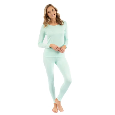 Leveret Women's Classic Solid Thermal Pajama Set