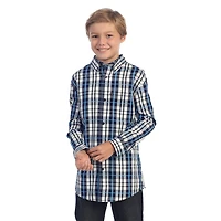 Gioberti Boy's Long Sleeve Button Down Plaid Checkered Shirt