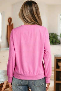 Threaded Pear Women's Rosalie Graphic Rib Textured Top