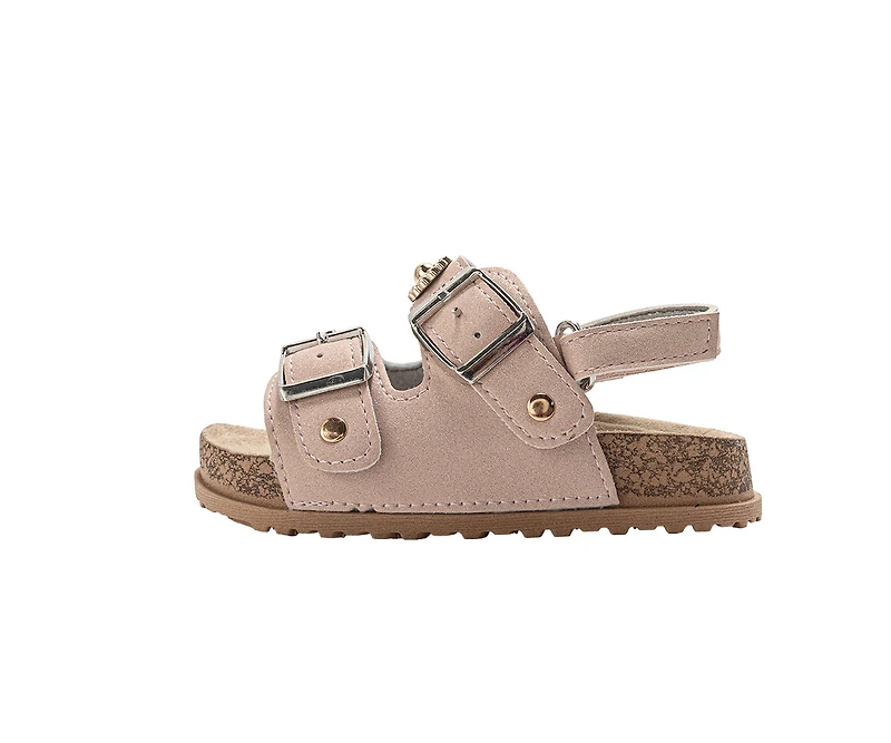 bebe Toddler Girl's Double Buckle Sandals with Back Strap