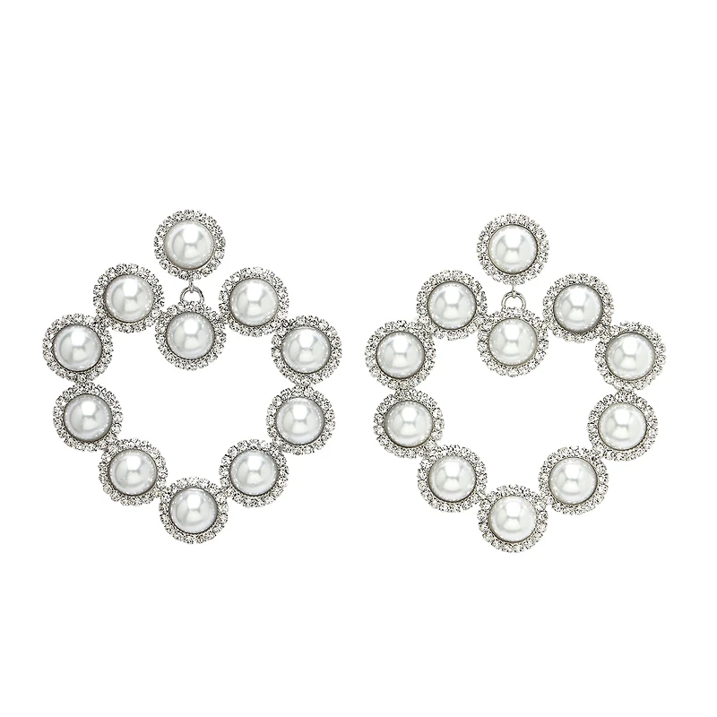 AGP PARIS Womens Diva Collection Heart Shaped Drop Earrings