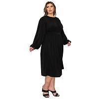 L I V D Women's Plus Audrey Ruched Midi Dress