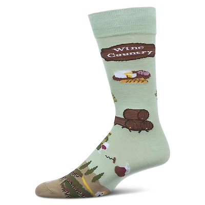 MeMoi Men's Wine Country Rayon From Bamboo Crew Socks
