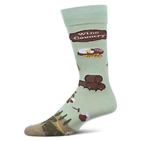 MeMoi Men's Wine Country Rayon From Bamboo Crew Socks