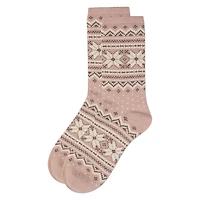 MeMoi Women's Soft Fair Isle Cashmere Blend Crew Socks
