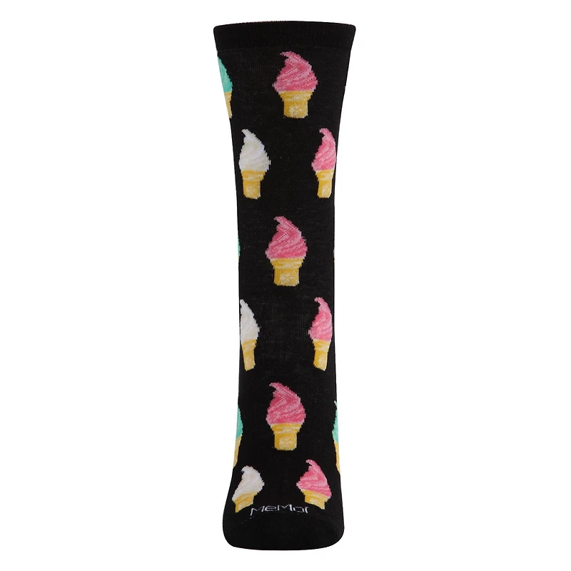 MeMoi Soft Serve Cones Bamboo Blend Crew Socks