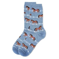 MeMoi Show Pony Bamboo Blend Crew Socks