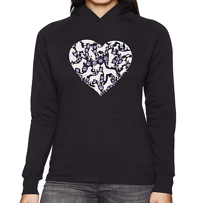 LA Pop Art Dog Heart - Women's Word Hooded Sweatshirt