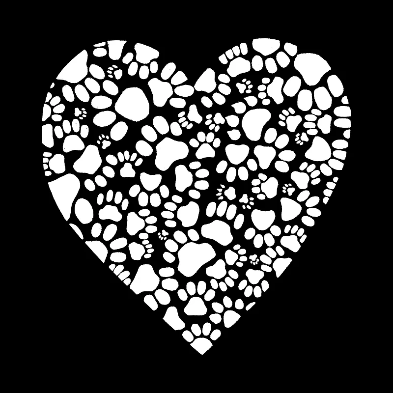 LA Pop Art Paw Prints Heart - Men's Word Hooded Sweatshirt
