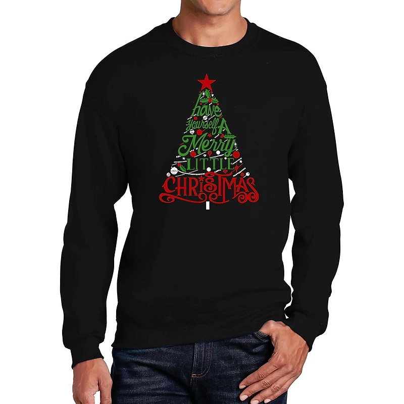 LA Pop Art Have Yourself A Merry Little Christmas - Men's Word Crew Sweatshirt