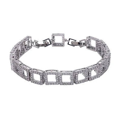 AGP PARIS Womens Diva Hollow Square Chain Bracelet