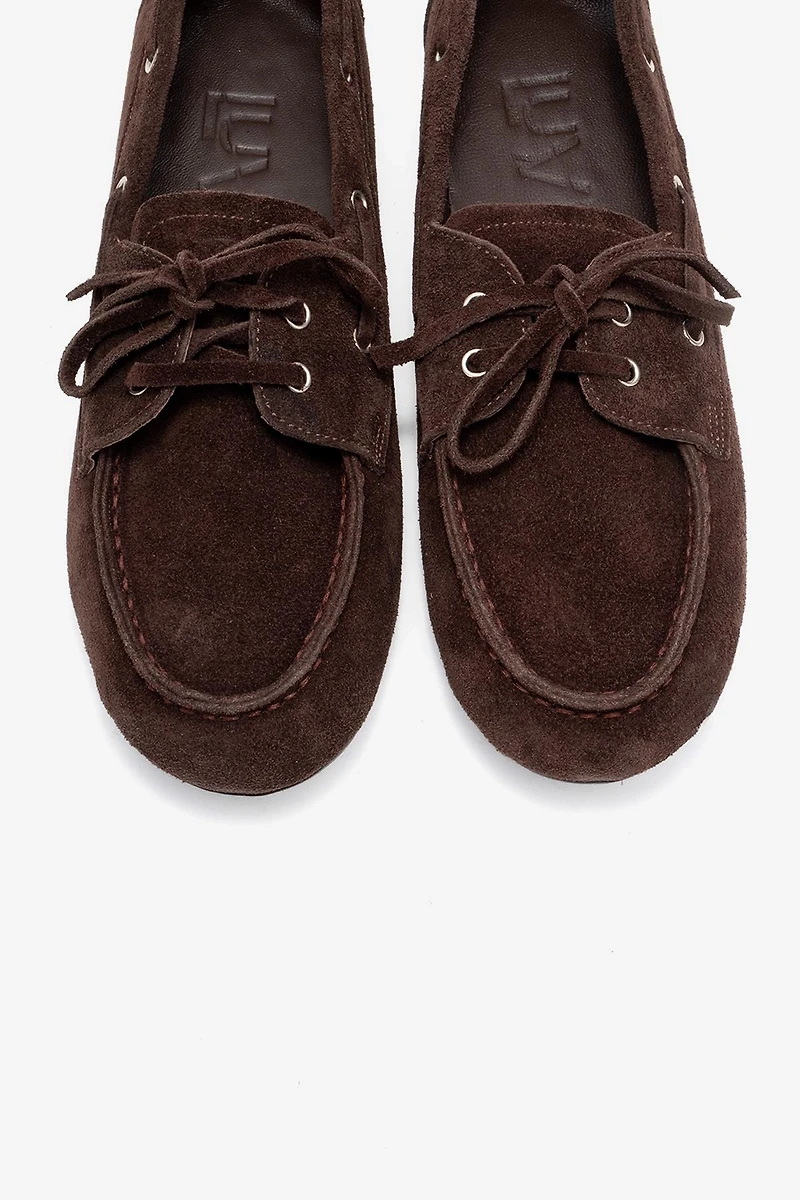 Forever & Always Womens Serelis Leather Lace Up Loafer