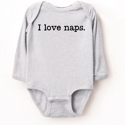 The Juniper Shop - I Love Naps Typewriter Baby Long Sleeve Bodysuit