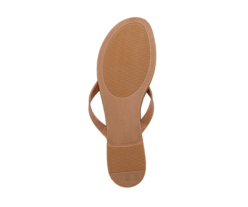 bebe Women's Flat Sandals with Shell Charm Detai