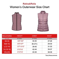 Rokka&Rolla Womens Lightweight Water-Resistant Puffer Vest