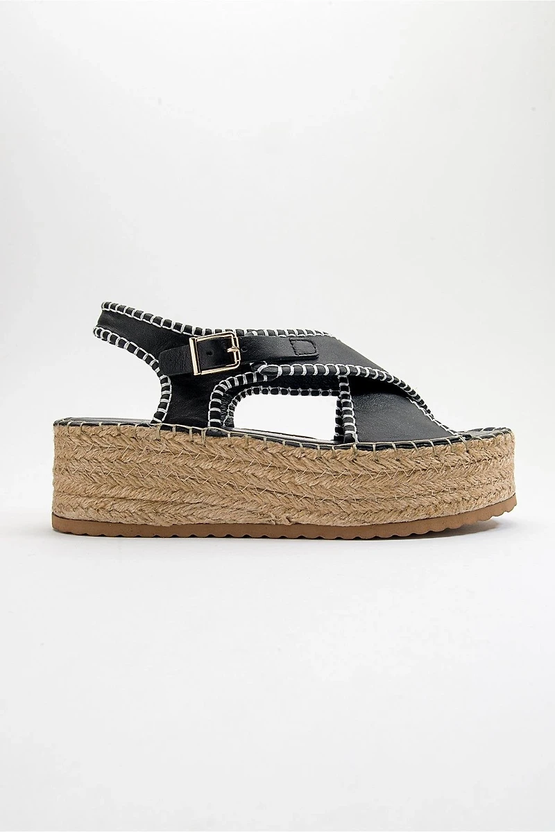 Forever & Always Womens Bellezza Leather Platform Sandals
