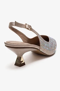 Prologue Shoes Womens Royale Embellished Kitten Heel Pump