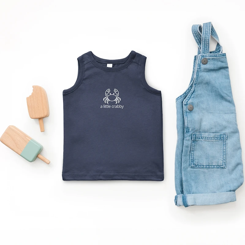 The Juniper Shop - A Little Crabby Outline Toddler Graphic Tank