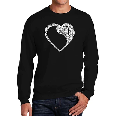 LA Pop Art Dog Heart - Men's Word Crew Sweatshirt