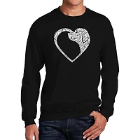 LA Pop Art Dog Heart - Men's Word Crew Sweatshirt