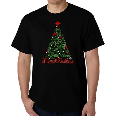 LA Pop Art Men's Word T-Shirt - Holiday Christmas Tree