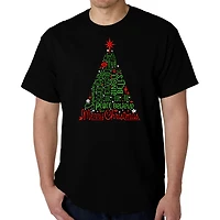 LA Pop Art Men's Word T-Shirt - Holiday Christmas Tree