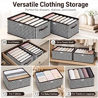 Home Collection Pack of 2, 6-Grid Closet Organizer Bins Clothes Storage Boxes