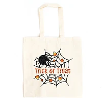 Simply Sage Market - Canvas Tote - Trick or Treat Spiderweb Glitter