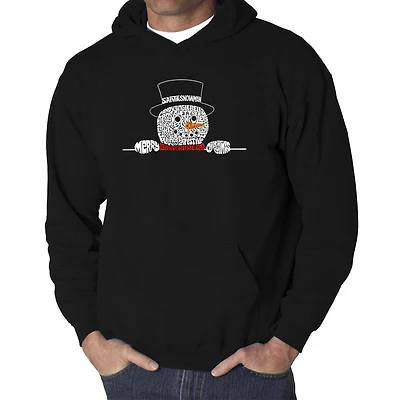 LA Pop Art Peeking Snowman - Men's Word Hooded Sweatshirt
