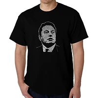 LA Pop Art Men's Elon Musk Word T-Shirt - Regular Fit