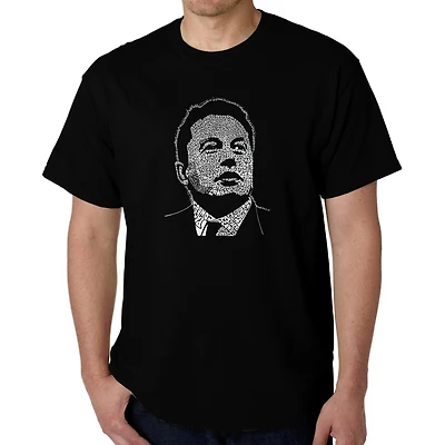 LA Pop Art Men's Elon Musk Word T-Shirt - Regular Fit