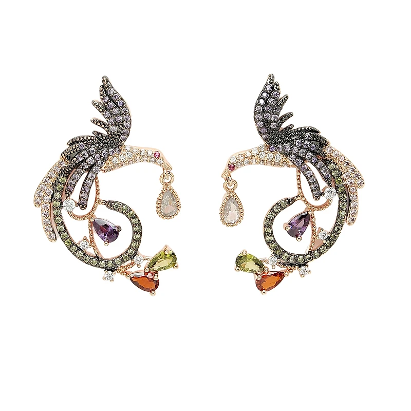 AGP PARIS Womens Diva Cubic Zirconia Modern Eagle Drop Earrings