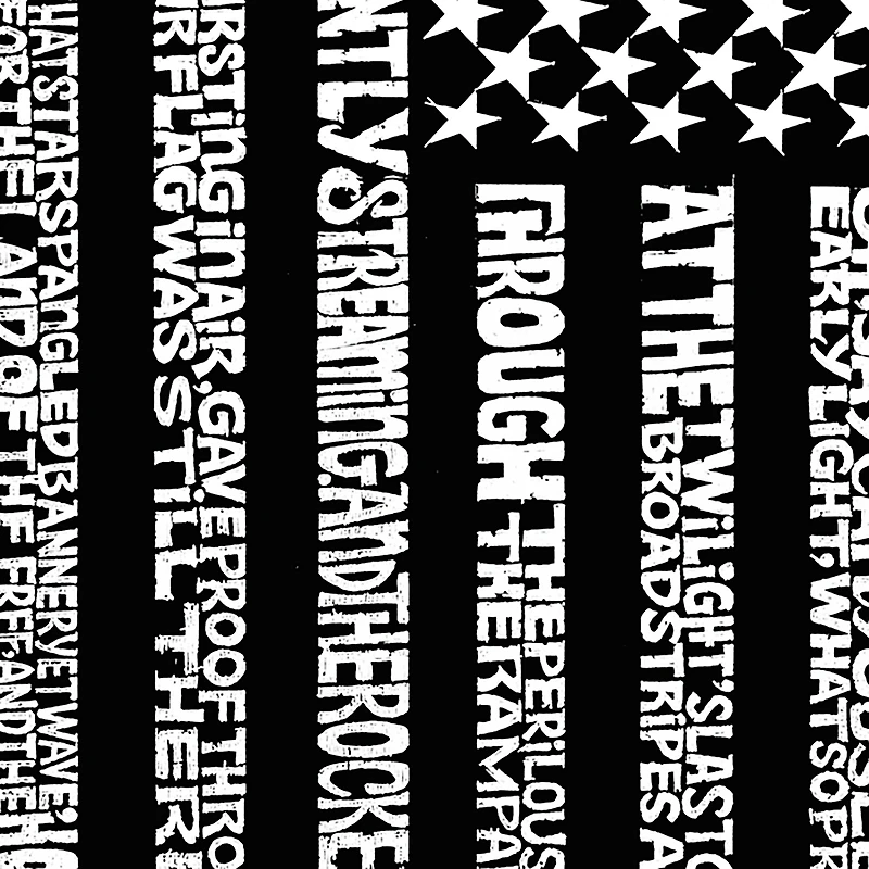 LA Pop Art Men's Word T-Shirt - National Anthem Flag