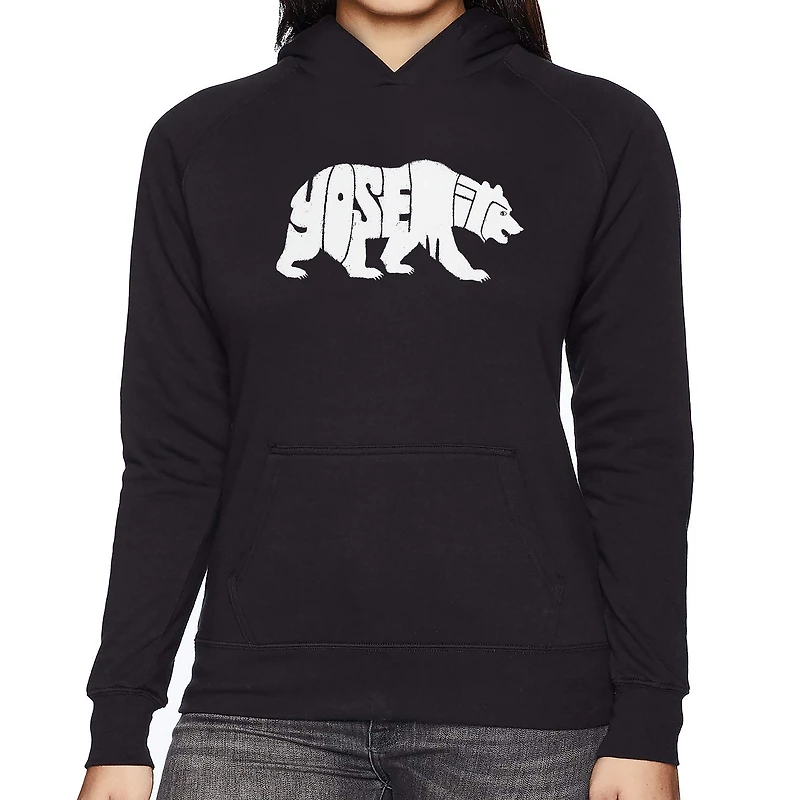 LA Pop Art Yosemite Bear - Women's Word Hooded Sweatshirt