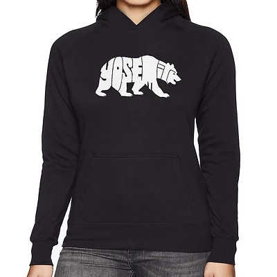 LA Pop Art Yosemite Bear - Women's Word Hooded Sweatshirt
