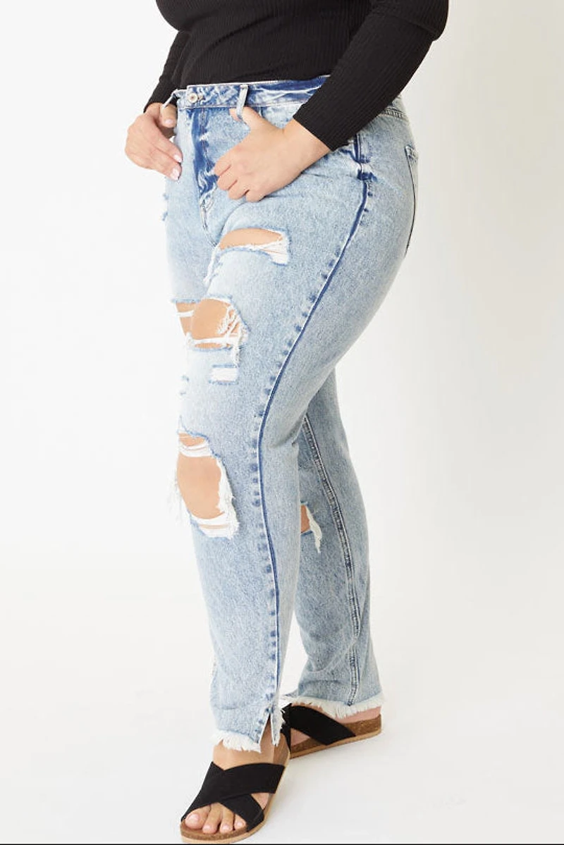 KanCan Women's Plus Ultra High Rise Mom Juliet Jeans