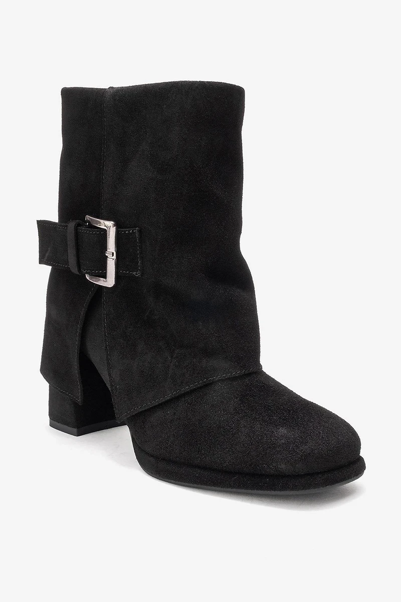 Forever & Always Womens Lore Leather Block Heel Boots