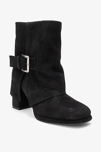 Forever & Always Womens Lore Leather Block Heel Boots