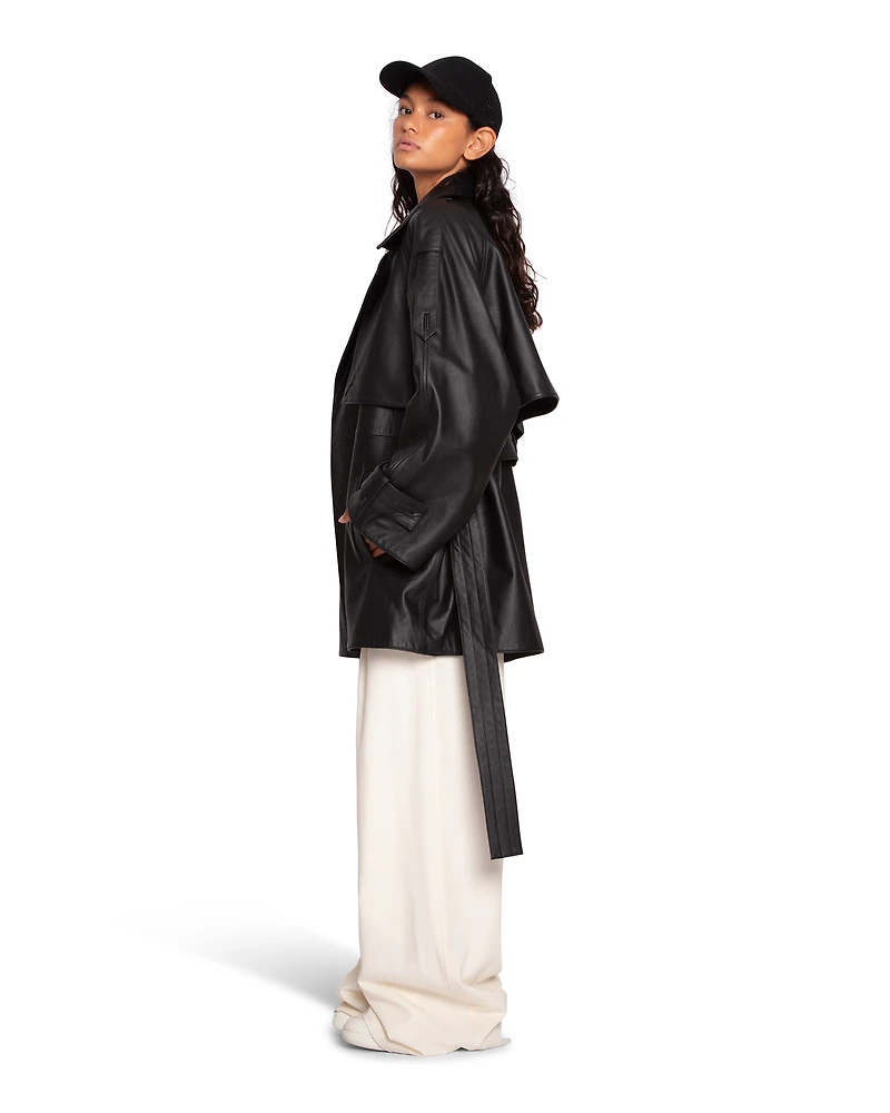 Belle & Bloom Womens Forevermore Leather Trench Coat