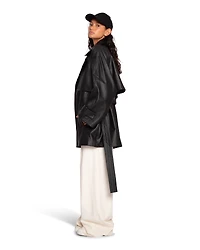 Belle & Bloom Womens Forevermore Leather Trench Coat