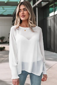 Threaded Pear Women's Gwen Sleeve Dolman Blouse Long Top