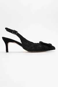 Prologue Shoes Womens Ensley Knitted Buckled Pointed Toe Pump