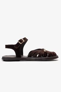 Forever & Always Womens Chiela Leather Ankle Strap Sandals